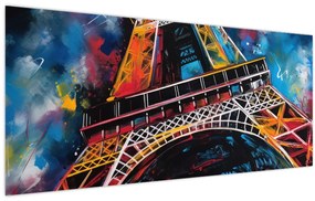 Obraz - Maľba Eiffelovej veže II. (120x50 cm)