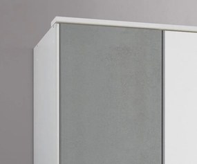 Šatníková skriňa bez zrkadla Click, 91 cm, biela/šedý betón