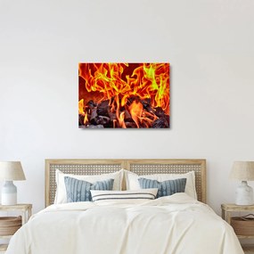 Sklenený obraz horiacich uhlíkov (70x50 cm)