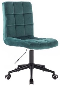 LuxuryForm DESIGN Stolička TOLEDO VELUR na čiernej podstave s kolieskami - zelená