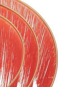 Orientálne stropné svietidlo zlaté ružové tienidlo s strapcami - Franxa