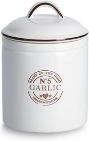 Keramická dóza na cesnak s vrchnákom, biela CERAMIC, 880 ml