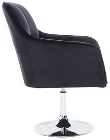 LuxuryForm DESIGN Kreslo AMALFI VELUR na striebornom tanieri - čierne