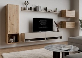 Závesná TV skrinka Asko Living, 180 cm, béžový kašmír