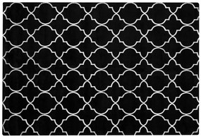 Viskózový koberec 140 x 200 cm čierna/strieborná YELKI Beliani