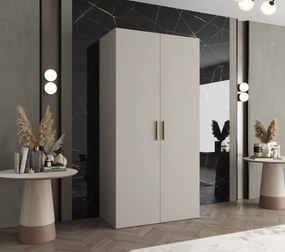 Šatníková skriňa 100 cm Borry 1 (kašmír + zlatá). Akcia -21%. Vlastná spoľahlivá doprava až k Vám domov. 1125755