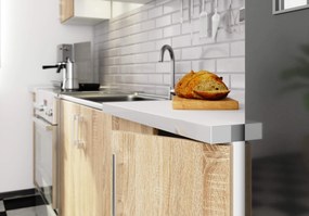 Kuchynská zostava 240 cm Lula TYP2 B (biela + dub sonoma). Akcia -20%. Vlastná spoľahlivá doprava až k Vám domov. 1128853