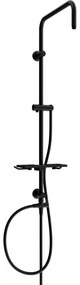 Mexen T, sprchový stĺp, sprchová hadica 150cm, polička, prepínač sprchy, čierna matná, 7939399-70
