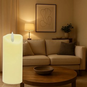 LED stĺpová sviečka RUHHY 12,5 cm béžová