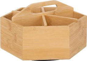 5Five® 2. akosť - Otočný bambusový organizér s priehradkami, ROTA, pr. 22 x 12,5 cm