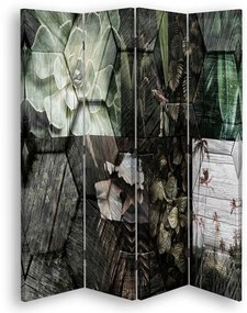 Gario Paraván Diskrétny vzor Rozmery: 145 x 170 cm, Prevedenie: Otočný paraván 360°