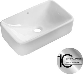 Laveo Umývadlo na dosku Kvadrato 48,5x29,5 cm - VUK_6249, keramika, biele