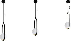 Závesné svietidlo Florence, 1x biele sklenené tienidlo, b/g, U