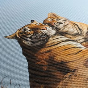 Obraz - Tigrice a jej mláďa (70x50 cm)