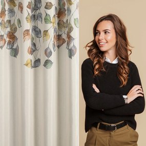 ZÁVES NA KRÚŽKOCH NORA 140X250 CM LISTY