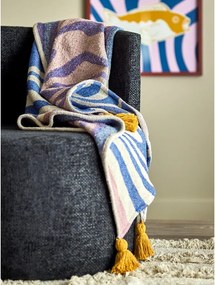 Modrá deka s prímesou bavlny 130x160 cm Arlie – Bloomingville