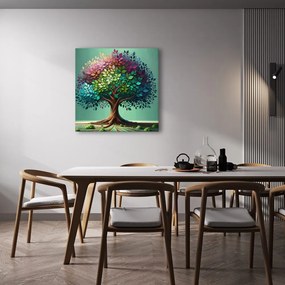 Obraz farebný strom života na plátne