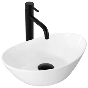 Rea Kate mini, umývadlo na dosku 365x245x130 mm, biela lesklá, REA-U6803