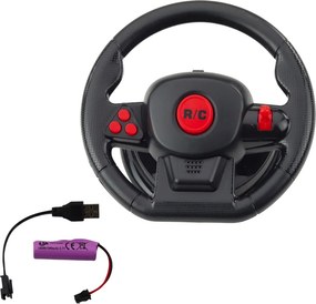 LEAN Toys Diaľkovo ovládané pretekárske auto RC s volantom, svetlami a zvukmi, mierka 1:12, červené