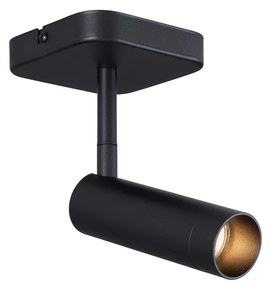 Moderné stropné bodové svietidlo čierne okrúhle GU10 35 mm otočné a naklápacie - Kate