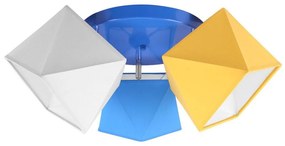 Detské stropné svietidlo Diamond, 3x textilné tienidlo (mix 7 farieb), (výber z 3 farieb konštrukcie - možnosť polohovania), o