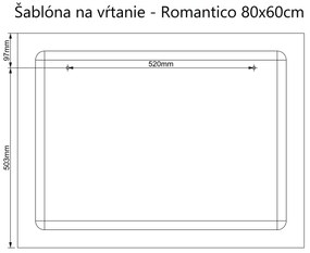 LED zrkadlo Romantico 80x60cm neutrálna biela - diaľkový ovládač Farba diaľkového ovládača: Čierna
