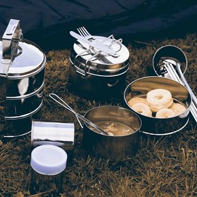 Home Elements Obedár nerezový 4-dielny 16 x 35 cm