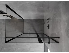Mexen Mist T, sprchový kút s krídlovými dverami, pravý, 80 x 110 cm, 8mm číre sklo, čierny profil, 8A4T-080-110-70-70-P