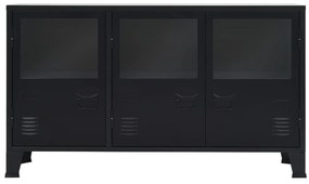 vidaXL Komoda, kov, industriálny štýl 120x35x70 cm, čierna