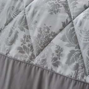 Sivý prešívaný pléd cez posteľ Catherine Lansfield Jacquard, 240 x 260 cm