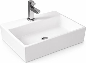 LEER || Umývadlo na dosku, keramika, biela, hranatá