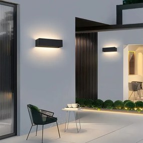 Brilagi - LED vonkajšie nástenné svietidlo DONNANI LED/12W/230V 30 cm čierne IP44