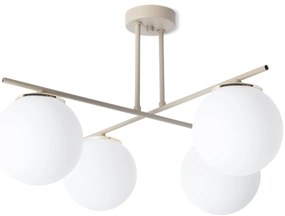 Stropné svietidlo Florence, 4x biele sklenené tienidlo, be/g
