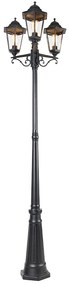 Vonkajšia lampa čierna 220 cm 3-svetlo IP44 - Havana