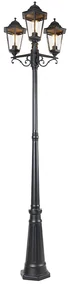 Vonkajšia lampa čierna 220 cm 3-svetlo IP44 - Havana