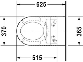 Duravit Darling New - Závesné WC 37x62 cm, biela 2544590000