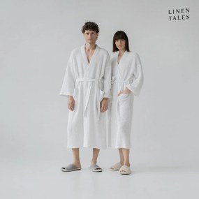 Biely župan veľkosť L/XL Honeycomb - Linen Tales
