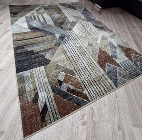Vzorovaný koberec Villa 855 v hnedo-sivej kombinácii Rozmer: 60x100 cm