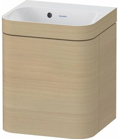 DURAVIT Happy D.2 Plus c-bonded závesná skrinka s nábytkovým umývadielkom bez otvoru, 1 dvierka, pánty vľavo, 400 x 360 x 480 mm, dub Mediterrane, HP4633N71710000