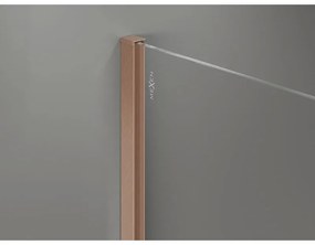 Mexen, Mexen Kioto-X sprchová stena 90 x 200 cm, grafit 10 mm, brúsená meď - 800-090-101-65-40-X