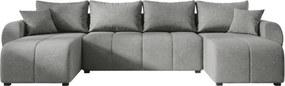 Rozkladacia obojstranná sedacia súprava do U SEVIO 311x145 cm, sivá + 2 vankúšiky ZDARMA