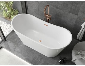 Mexen Montana, voľne stojaca vaňa 180 x 80 cm, biela, ružové zlato prepad, 52011808000-60