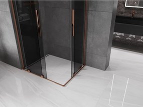 Mexen Velar L Duo, sprchový kút s posuvnými dverami 100 x 90 cm, 8mm šedé sklo, ružové zlato, 871-100-090-02-43-60