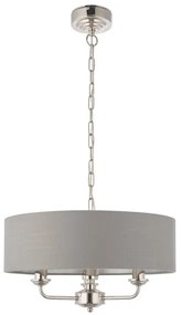 Endon 94377 - Luster na reťazi HIGHCLERE 3xE14/40W/230V šedá/lesklý chróm