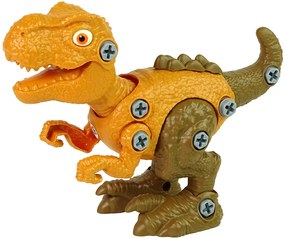 Lean Toys Sada Vajíčka s Dinosaurom na šrobovanie - oranžový