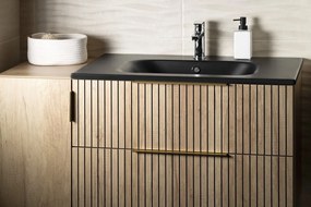 Sapho Sapho, SIDRA umývadlo 101x46cm, liaty mramor, čierna matná, SD101B