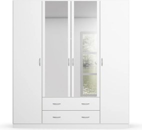 Šatníková skriňa Case, 181 cm,biela / biela