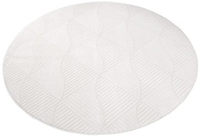 Dekorstudio Okrúhly jednofarebný koberec FANCY 904 -  smotanovo biely Priemer koberca: 200cm
