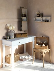 Prírodná ratanová stolička Old French stool - 42*42*46 cm