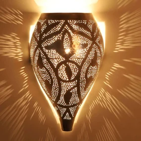 Marocká strieborná nástenná lampa Matin